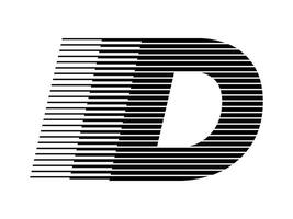 d Alphabet Logo Linie Geschwindigkeit abstrakt optisch Illusion Streifen Halbton Symbol Symbol Illustration vektor