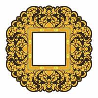 isoliert Grenzen oder Frames Ornament. Zier Elemente zum Ihre Entwürfe. schwarz und Gold Farben. Blumen- Carving Dekoration zum Postkarten oder Einladungen zum Sozial Medien. vektor