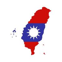 Taiwan Karte Flagge auf Weiß Hintergrund vektor