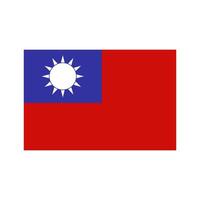 Taiwan Flagge auf Weiß Hintergrund vektor