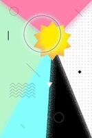 abstrakt retro minimal Sommer- Poster. schweizerisch ästhetisch Brutalist geometrisch Sonne. Feier Party oder Der Umsatz Werbung Grafik drucken Design. modern modisch Kunstwerk eps Vorlage vektor