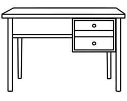 Holztisch lokalisiert auf weißem Hintergrund vektor