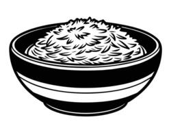 ris i skål isolerat på vit vektor