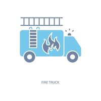 Feuer LKW Konzept Linie Symbol. einfach Element Illustration. Feuer LKW Konzept Gliederung Symbol Design. vektor