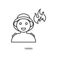 Feuerwehrmann Konzept Linie Symbol. einfach Element Illustration. Feuerwehrmann Konzept Gliederung Symbol Design. vektor