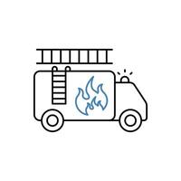 Feuer LKW Konzept Linie Symbol. einfach Element Illustration. Feuer LKW Konzept Gliederung Symbol Design. vektor