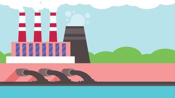fabrik vatten förorening illustration vektor