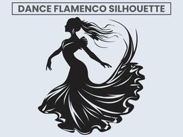 dansa flamenco silhuett. prinsessa dans flamenco. vektor