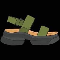 mode sandal illustration på vit bakgrund . sommar sko av sandal tecknad serie. isolerat tecknad serie sommar Skodon. vektor
