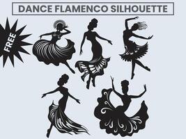 dansa flamenco silhuett. vektor