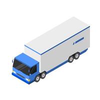 isometrisk tung låda lastbil på vit bakgrund illustration vektor