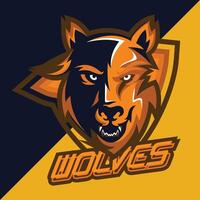 beast wolves maskot esport logotyp vektor