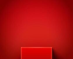 röd minimalism bakgrund med podium för produkt visning i 3d illustration vektor