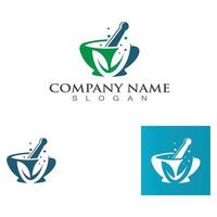 örtmedicin traditionella apotek klinik vektor logotyp formgivningsmall