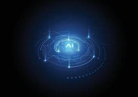 künstlich Intelligenz Chipsatz auf Schaltkreis Tafel im futuristisch Konzept Technologie Kunstwerk zum Netz, Banner, Karte, Startseite vektor