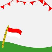indonesiska oberoende dag tema bakgrund med röd och medan flagga grafisk illustration vektor