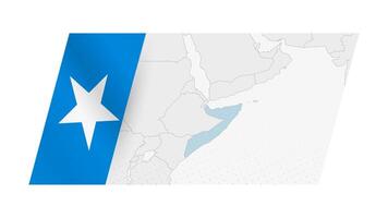 somalia Karta i modern stil med flagga av somalia på vänster sida. vektor