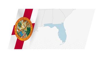 Florida Karte im modern Stil mit Flagge von Florida auf links Seite. vektor