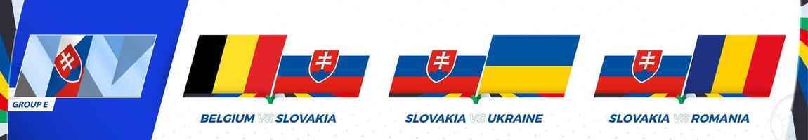 slovakia fotboll team spel i grupp e av internationell fotboll turnering 2024. vektor