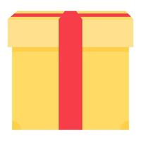 Gelb Geschenk Box gebunden mit rot Seide Band verpackt vektor