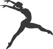 Silhouette Turner Athlet Frau im Aktion schwarz Farbe nur vektor