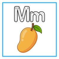 Rückverfolgung Alphabet frisch Mango Illustration vektor