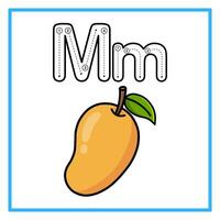 Rückverfolgung Alphabet Mango Obst Illustration vektor