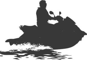 Silhouette Alten Frau Reiten Jet Ski voll Körper schwarz Farbe nur vektor