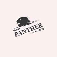 svart panter logotyp mall. vild katt illustration isolerat på en mörk bakgrund. vektor