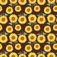 Feld von Sonnenblumen nahtlos Muster Design vektor