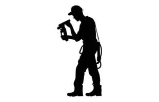 Heimwerker schwarz Silhouette Clip Art isoliert auf ein Weiß Hintergrund vektor