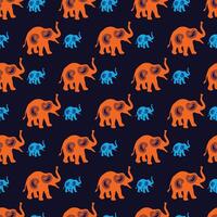 Patchwork Elefant nahtlos Muster Design vektor