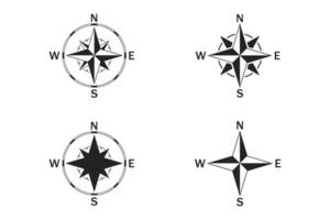 Kompass Symbole Satz. Kompass Rose Schild Windrose Symbol. das nautisch Wind Rose Symbol Jahrgang Kompass. vektor