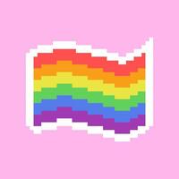 lgbt Stolz Monat. Regenbogen Farben. lgbtq Flagge. Pixel Kunst. vektor