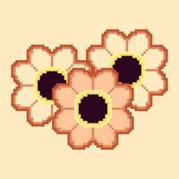 Pixel Kunst Blumen. Illustration vektor