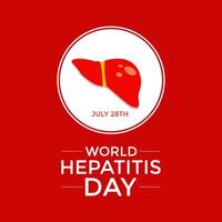Illustration von Welt Hepatitis Tag ,Juli 28. Hand mit Leber und Band Design Illustration. Banner Poster, Flyer und Hintergrund Design. vektor