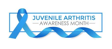 Illustration jugendlich Arthritis Bewusstsein Monat ist beobachtete jeder Jahr im Juli. das wichtig Symptome von das Krankheiten Joint Schwellung und Schmerz. Banner Poster, Flyer und Hintergrund Design. vektor