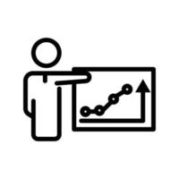 Symbol für die Strategielinie. Menschen und Diagrammsymbol. Geschäftssymbol. einfache Abbildung. editierbarer Strich. Designvorlagenvektor vektor