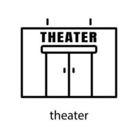 Theatergebäude Symbol Leitung. editierbarer Strich. Designvorlagenvektor vektor