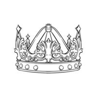 svart och vit illustration av en kungens krona vektor