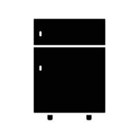 Kühlschrank-Design. Symbolstil für Glyphen. einfache Abbildung. editierbarer Strich. Designvorlagenvektor vektor
