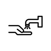 hand linje ikon med vatten kran. tvätta händerna. skydd mot coronavirus. enkel illustration. redigerbar linje. design mall vektor