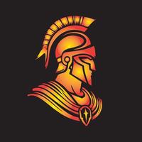 spartanisch Helm Logo Design symbolisieren Stärke, Mut, und Führung vektor