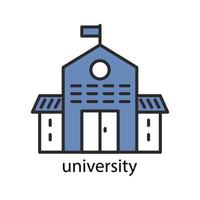 Universitätssymbol. zweifarbiges Design. Das Symbol kann für Anwendungssymbole, Websymbole und Infografiken verwendet werden. editierbarer Strich. Designvorlagenvektor vektor