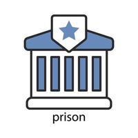 Gefängnis-Symbol. zweifarbiges Design. editierbarer Strich. Designvorlagenvektor vektor