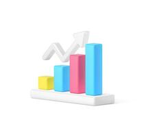 Daten Analysieren Bar Graph dynamisch oben Pfeil Geschäft Statistik erhöhen, ansteigen 3d Symbol realistisch vektor