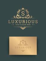 Luxus Logo Monogramm Kamm Vorlage Design Illustration. vektor