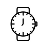 Uhren-Symbol. Symbol für den Umriss-Stil. einfache Abbildung. editierbarer Strich. Designvorlagenvektor vektor