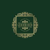 Luxus Ornament Jahrgang Logo Vorlage Design Illustration vektor