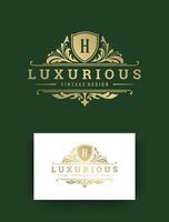 Luxus Logo Monogramm Kamm Vorlage Design Illustration. vektor